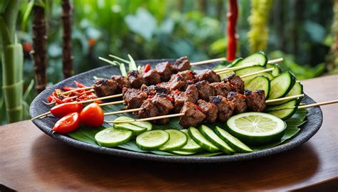 Sate Lilit! Een Indonesische Delicaatse met Een Exotische Samenstelling van Kruiden en Vlees